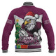 Manly Warringah Sea Eagles Baseball Jacket Santa Scoring Touchdown On Christmas Game Day