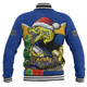 Parramatta Eels Baseball Jacket Santa Scoring Touchdown On Christmas Game Day