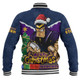 Melbourne Storm Baseball Jacket Santa Scoring Touchdown On Christmas Game Day