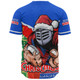 Newcastle Knights Baseball Shirt Santa Scoring Touchdown On Christmas Game Day