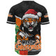 Wests Tigers Baseball Shirt Santa Scoring Touchdown On Christmas Game Day