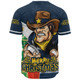 North Queensland Cowboys Baseball Shirt Santa Scoring Touchdown On Christmas Game Day