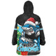 Cronulla-Sutherland Sharks Snug Hoodie Santa Scoring Touchdown On Christmas Game Day