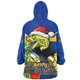 Parramatta Eels Snug Hoodie Santa Scoring Touchdown On Christmas Game Day