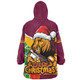Brisbane Broncos Snug Hoodie Santa Scoring Touchdown On Christmas Game Day