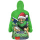 Canberra Raiders Snug Hoodie Santa Scoring Touchdown On Christmas Game Day