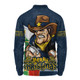North Queensland Cowboys Long Sleeve Polo Shirt Santa Scoring Touchdown On Christmas Game Day