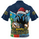 Gold Coast Titans Zip Polo Shirt Santa Scoring Touchdown On Christmas Game Day