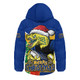 Parramatta Eels Hooded Padded Jacket Santa Scoring Touchdown On Christmas Game Day