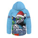 New South Wales Blues Hooded Padded Jacket Santa Scoring Touchdown On Christmas Game Day