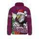 Manly Warringah Sea Eagles Padded Jacket Santa Scoring Touchdown On Christmas Game Day