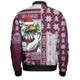 Manly Warringah Sea Eagles Bomber Jacket Christmas Magic Knit Style Winter Glow