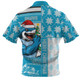 Cronulla-Sutherland Sharks Zip Polo Shirt Christmas Magic Knit Style Winter Glow