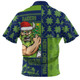Canberra Raiders Zip Polo Shirt Christmas Magic Knit Style Winter Glow
