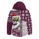 Manly Warringah Sea Eagles Hooded Padded Jacket Christmas Magic Knit Style Winter Glow