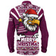 Manly Warringah Sea Eagles Long Sleeve Shirt Merry Christmas Festive Spirit Edition