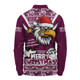 Manly Warringah Sea Eagles Long Sleeve Polo Shirt Merry Christmas Festive Spirit Edition
