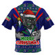 New Zealand Warriors Zip Polo Shirt Merry Christmas Festive Spirit Edition