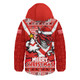 St. George Illawarra Dragons Hooded Padded Jacket Merry Christmas Festive Spirit Edition