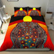 Australia Bedding Set - Aboriginal Sublimation Dot Pattern Style (Red)