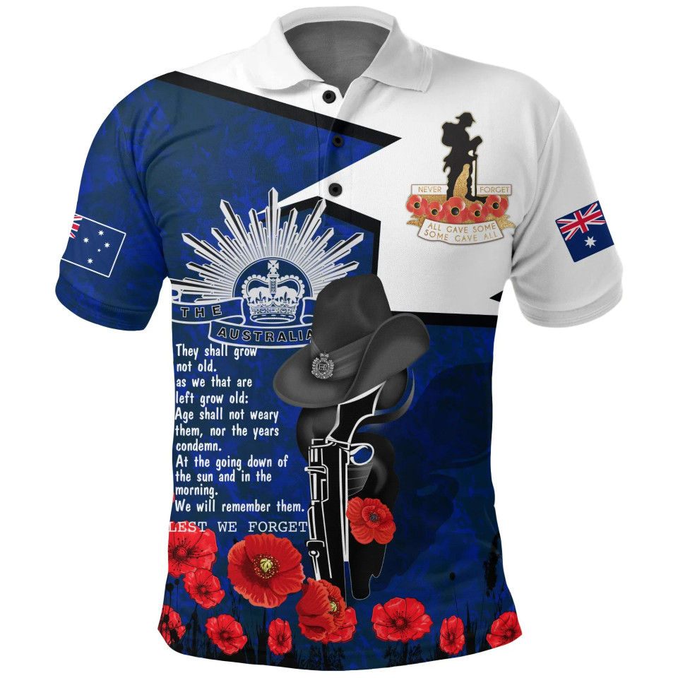 Australia Polo Shirt Anzac Lest We Forget