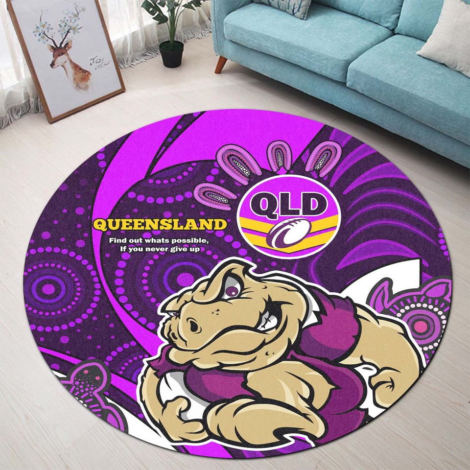 QueensLand Round Rug Queensland QLD Quotes with Cane Toad STATES OF
