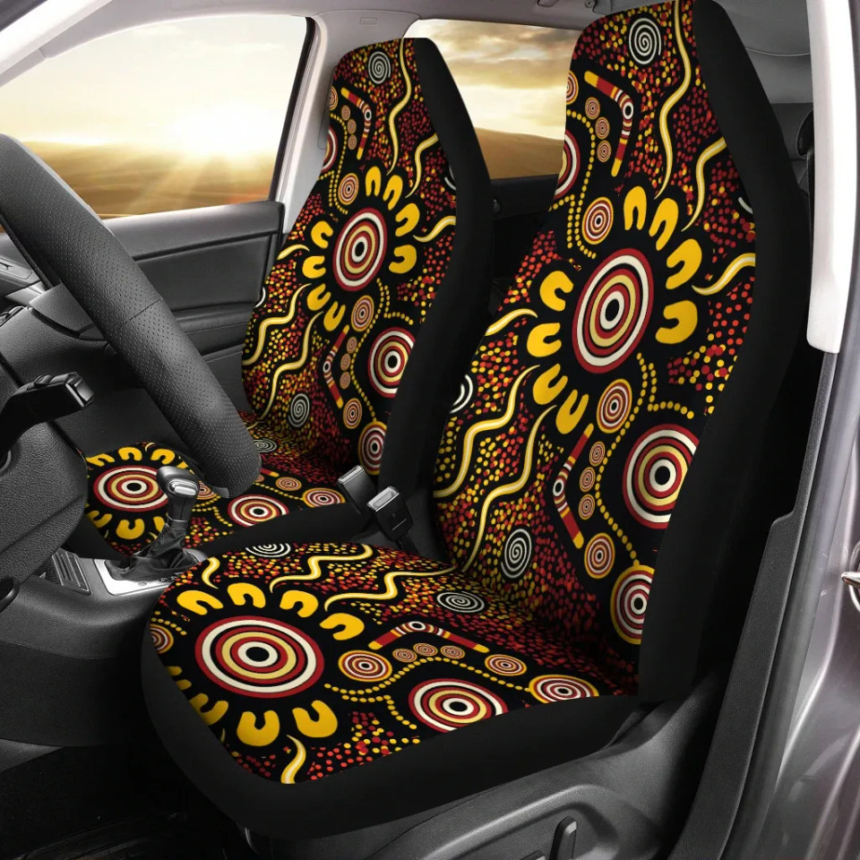 Australia Aboriginal Car Seat Covers Aboriginal Dot Art Painting VER2