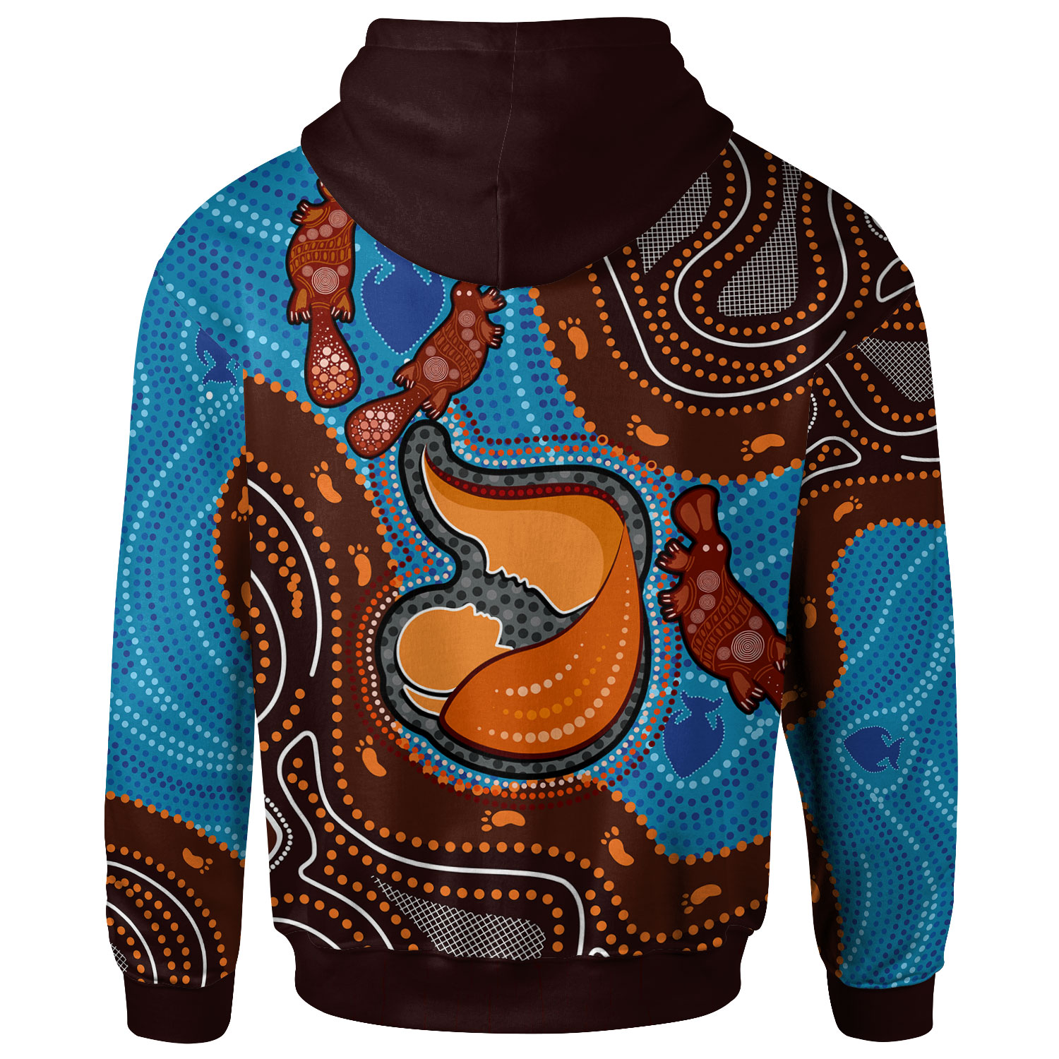 Australia Custom Hoodie - Aboriginal Mother And Son Platypus Art Land ...