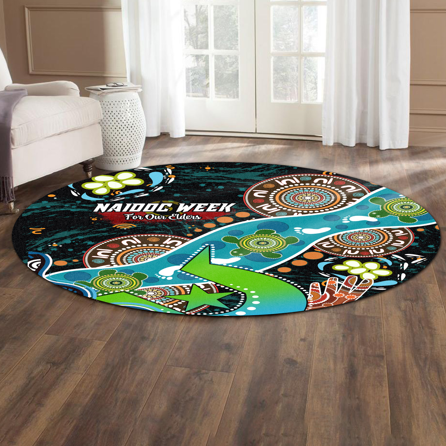 Round Turtle Rug Australia Aboriginal Round Rug - Naidoc Week with Torres Strait ...