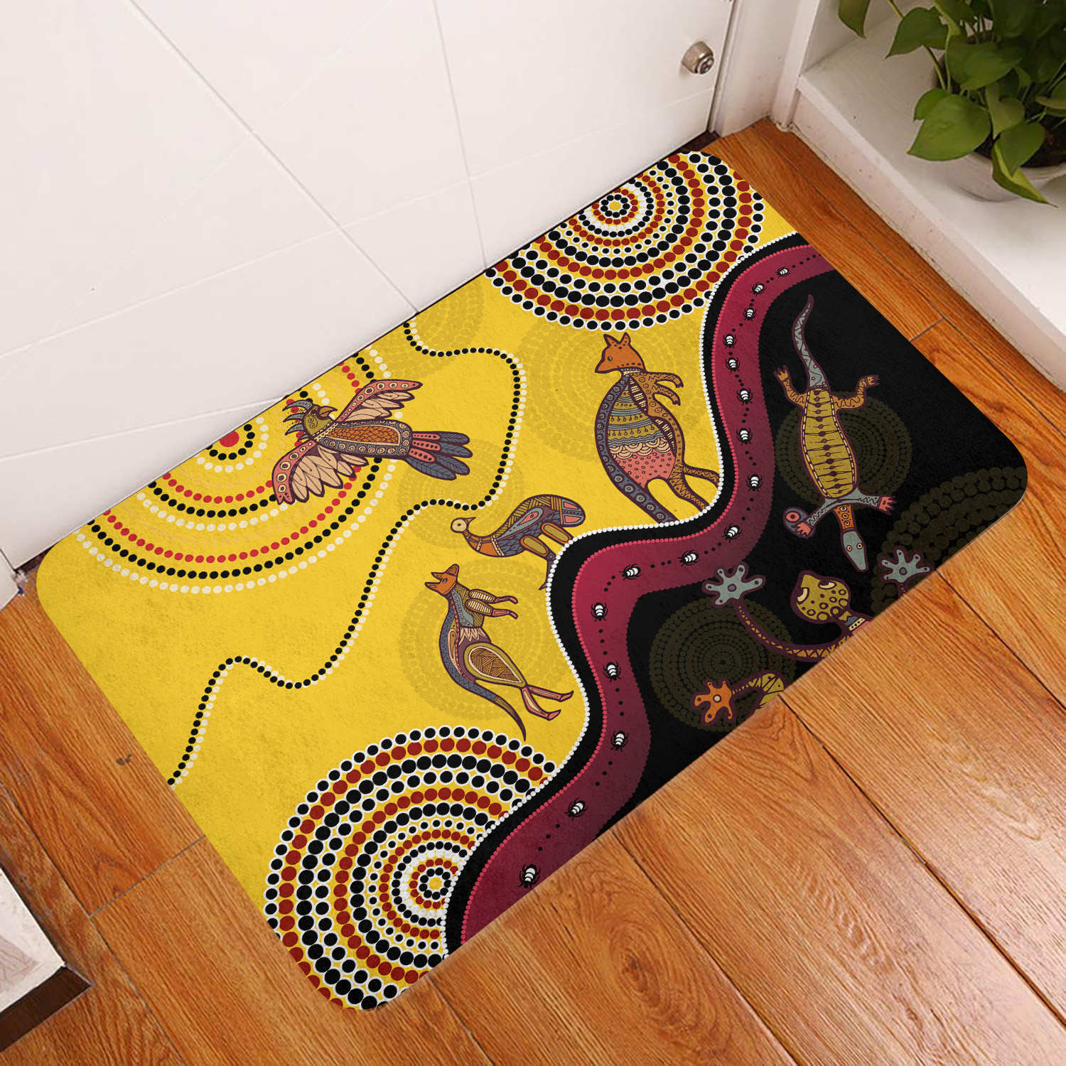 Australia Aboriginal Door Mat Australia Animals In The Sun Indigenous