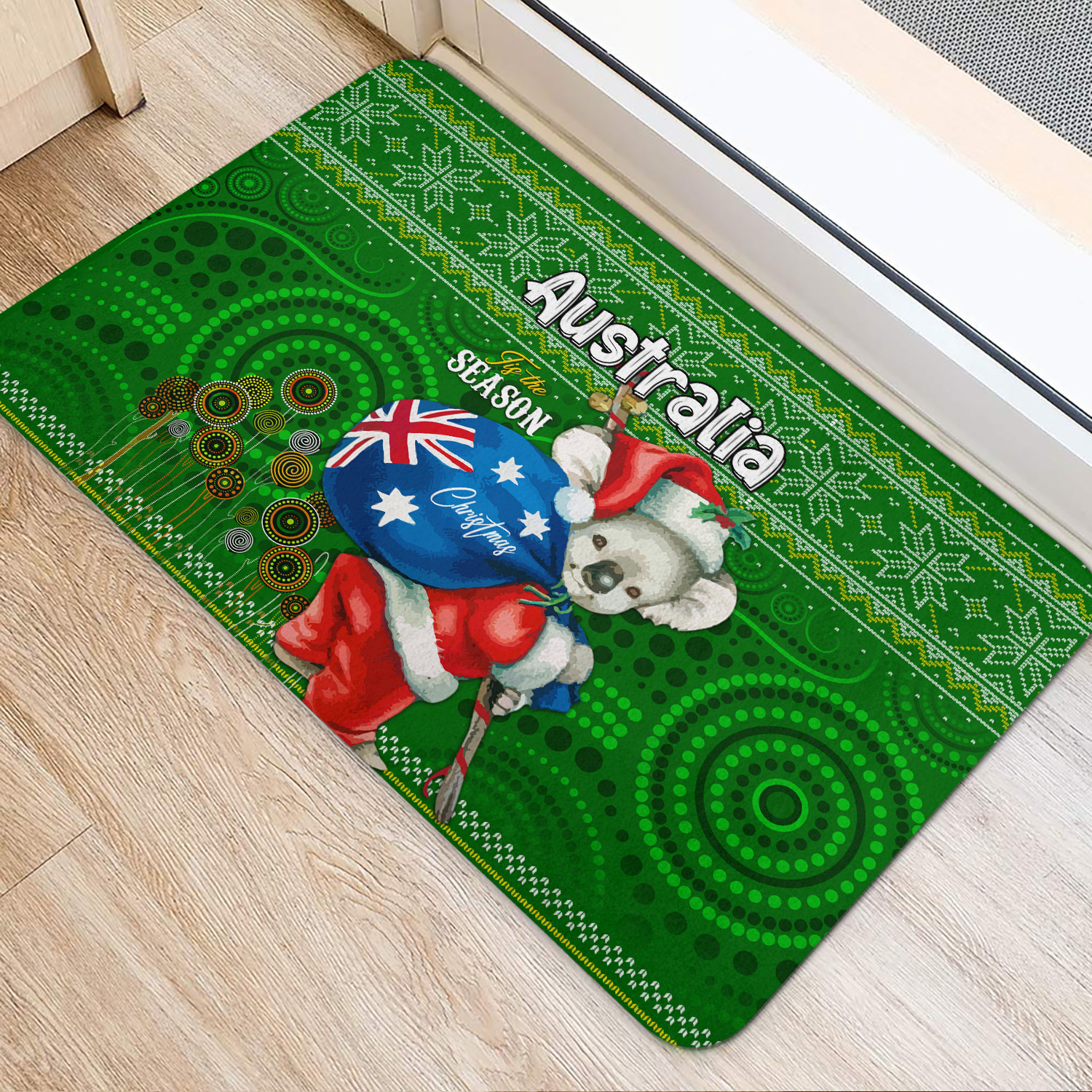 Aboriginal Christmas Door Mat Australia Koala Ugly Christmas with
