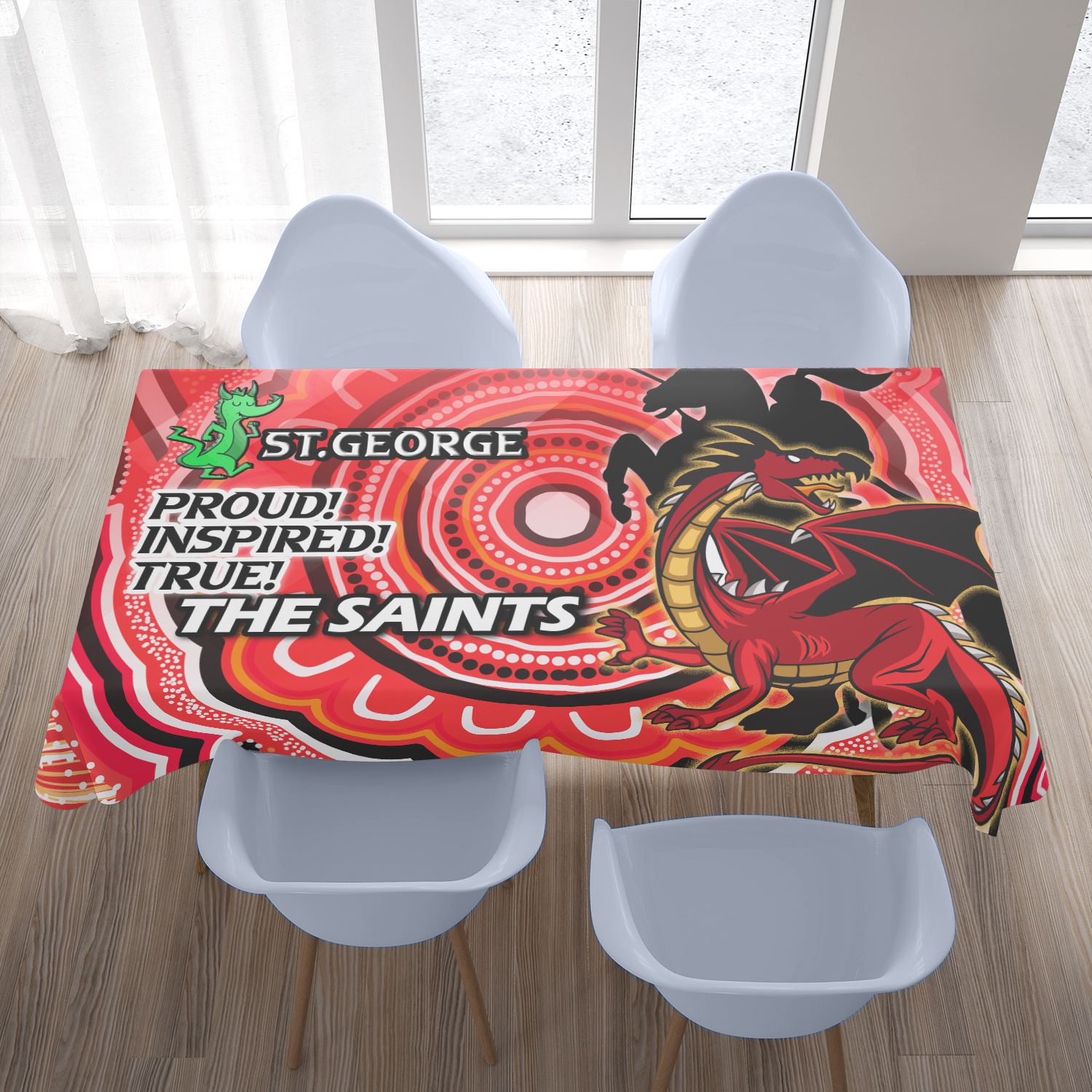 Saints Rugby Pattern St. George Rugby Tablecloth - The Saints Proud! Inspired! True! Dragon ...