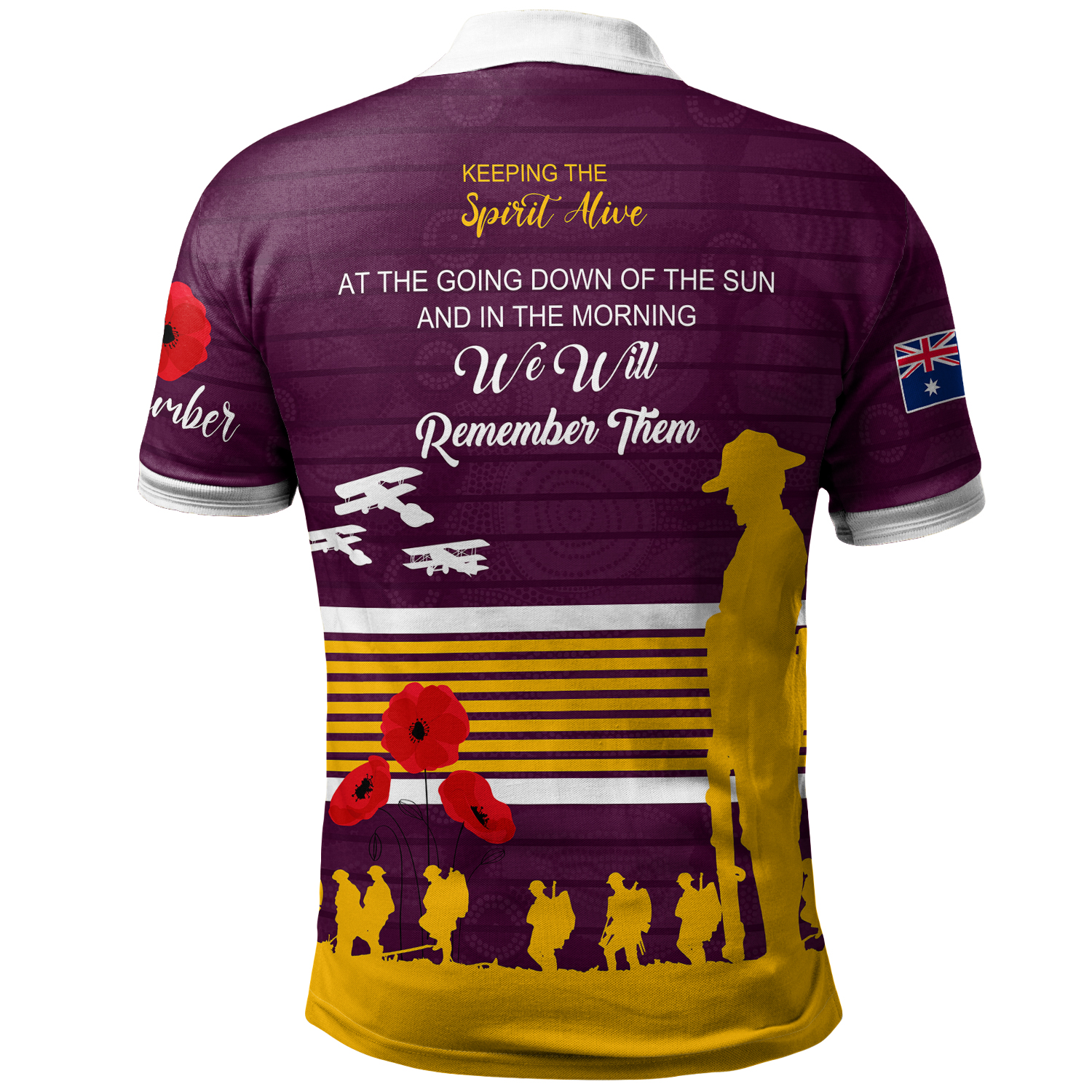 Custom Personalised) Brisbane Broncos Polo Shirt ANZAC Day