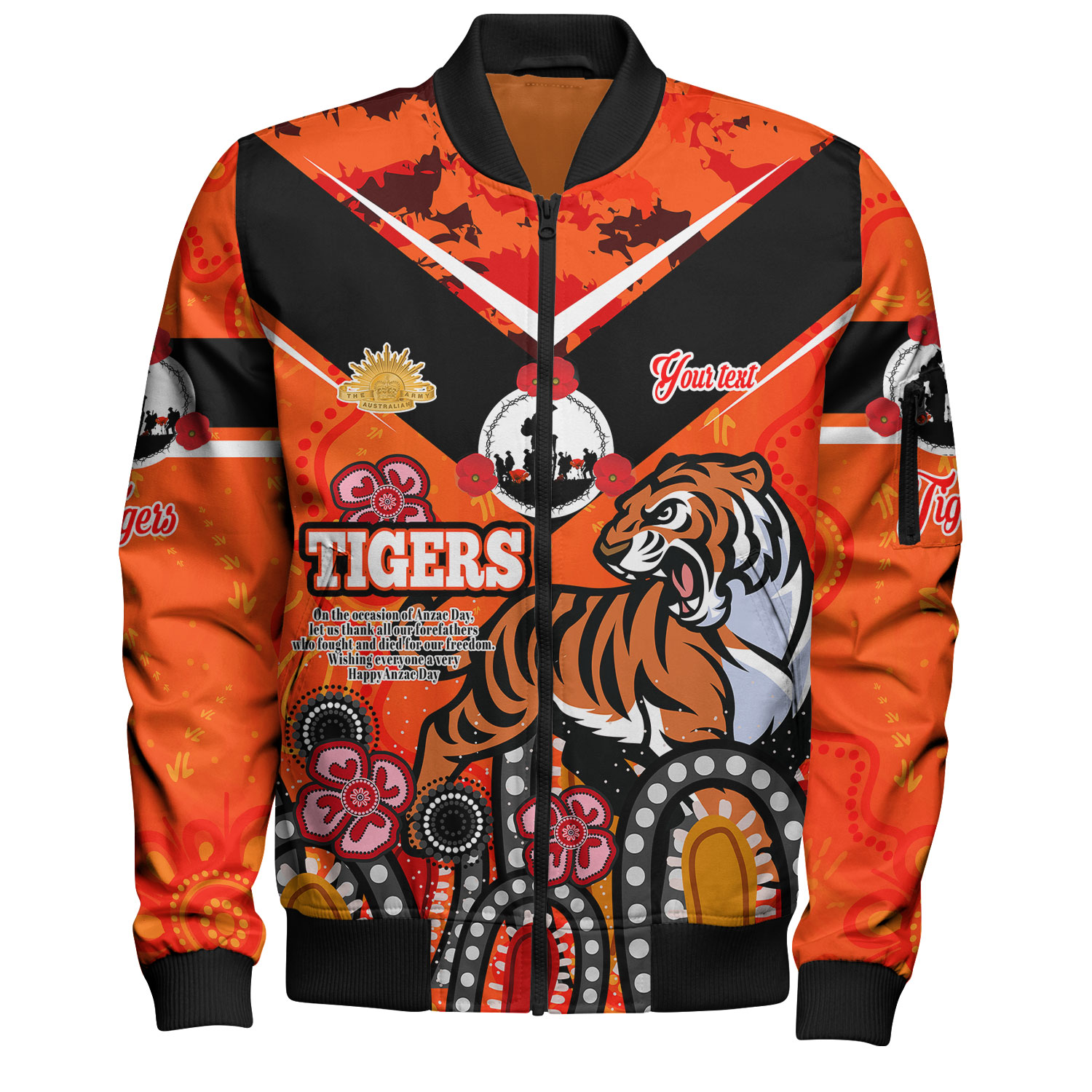 Australia South Western of Sydney Anzac Day Custom Bomber Jacket