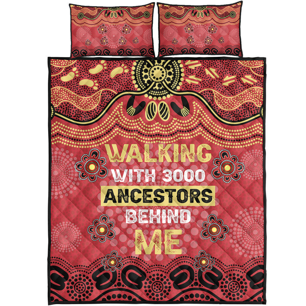 Australia Aboriginal Quilt Bed Set Walking with 3000 Ancestors Behind