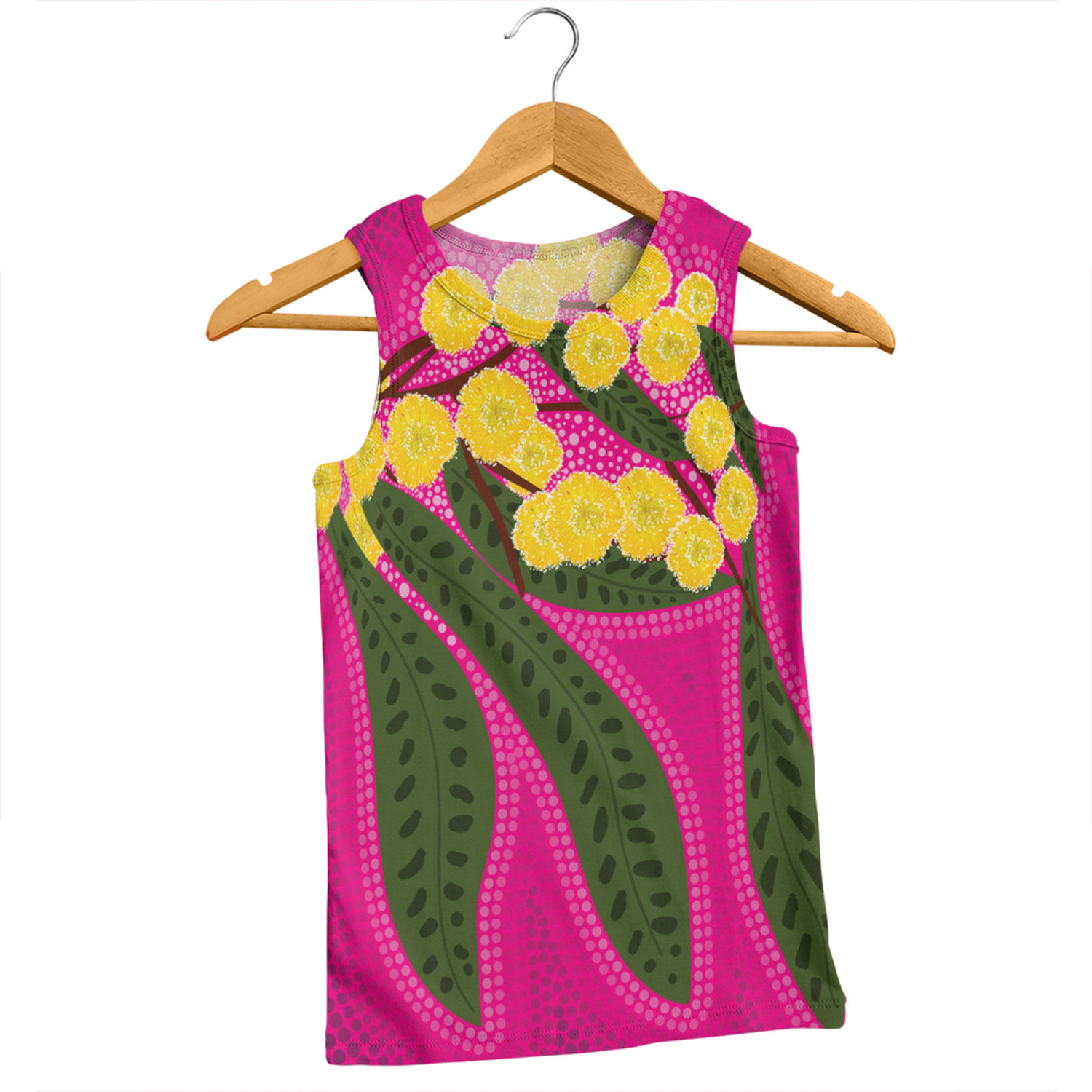 Australia Flowers Aboriginal Men Singlet - Australian Yellow Wattle ...