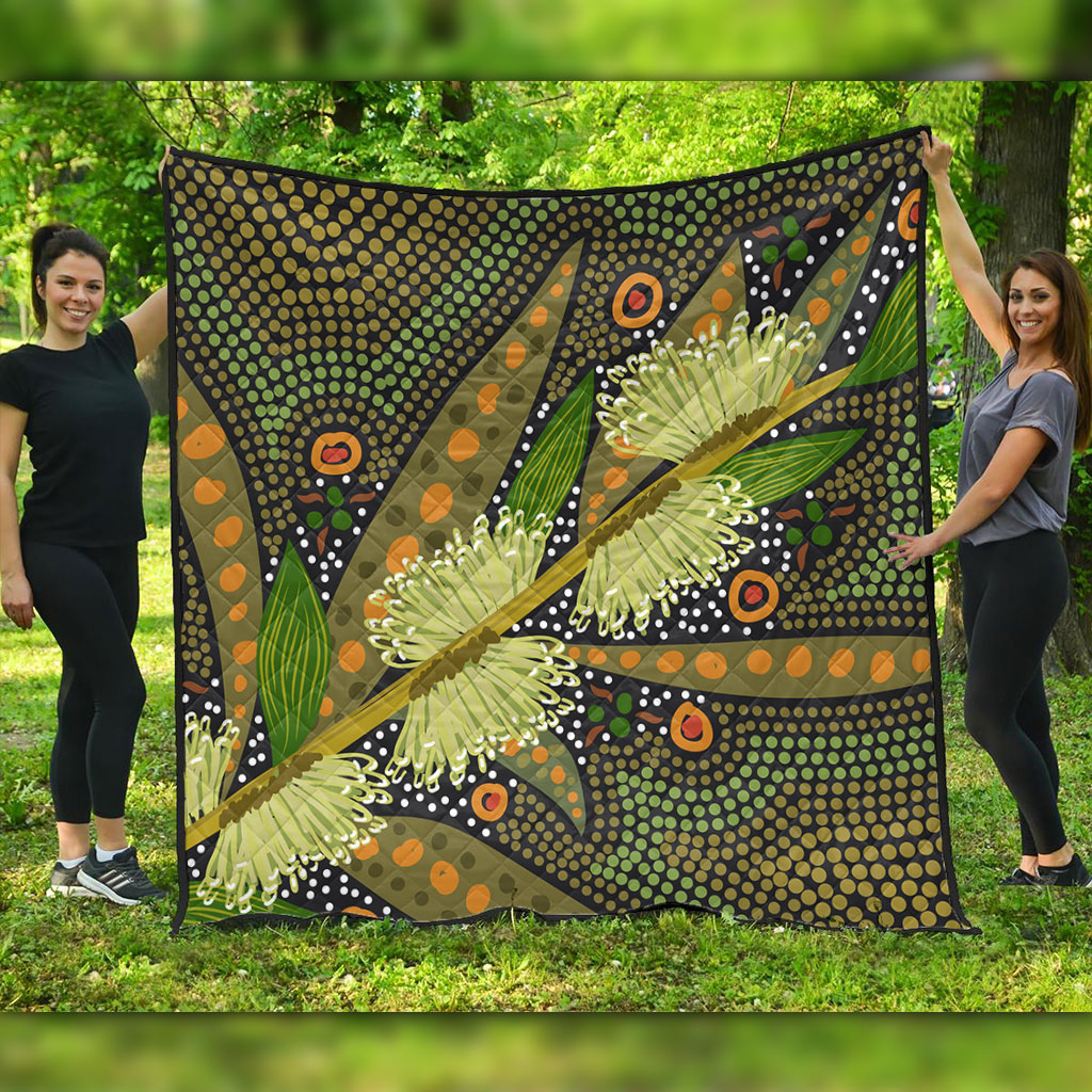 Australia Flowers Aboriginal Quilt - Aboriginal Dot Art Of Australian ...
