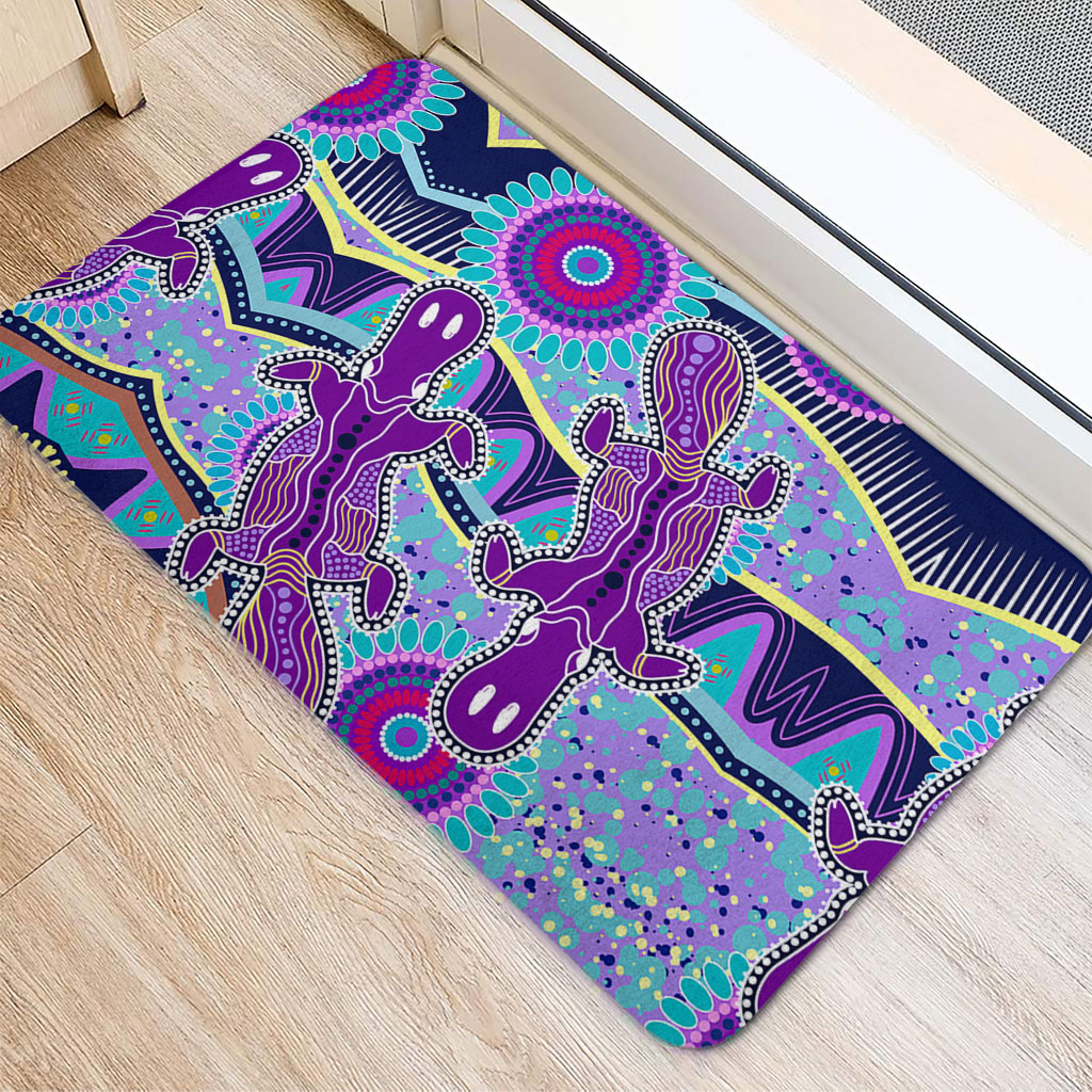 Australia Animals Platypus Aboriginal Doormat - Purple Platypus With ...