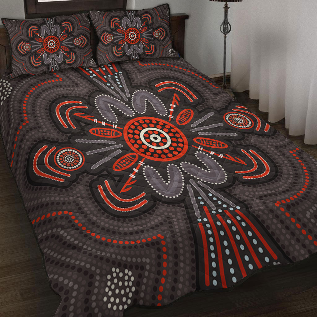 (Custom) Aboriginal Quilt Bed Set - Black Lives Matter Sun Dot Painting