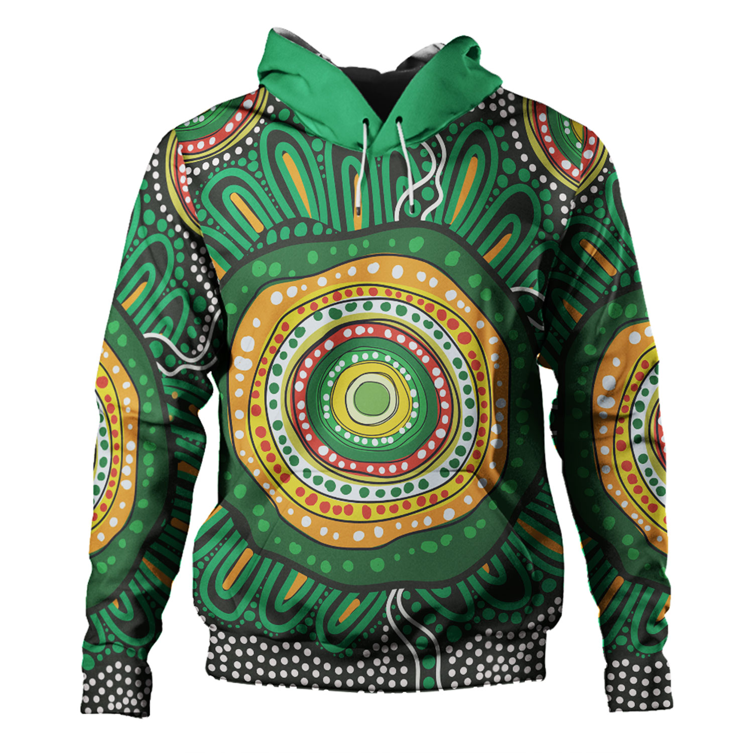 (Custom Text) Hoodie - Aboriginal Animal Dot Pattern main image 1