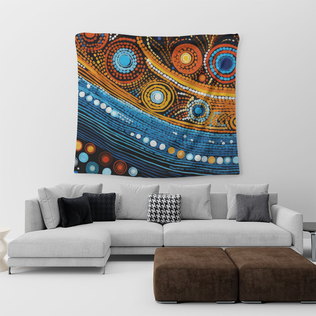 Australia Dreaming Aboriginal Tapestry - Aboriginal Dot Painting Art ...