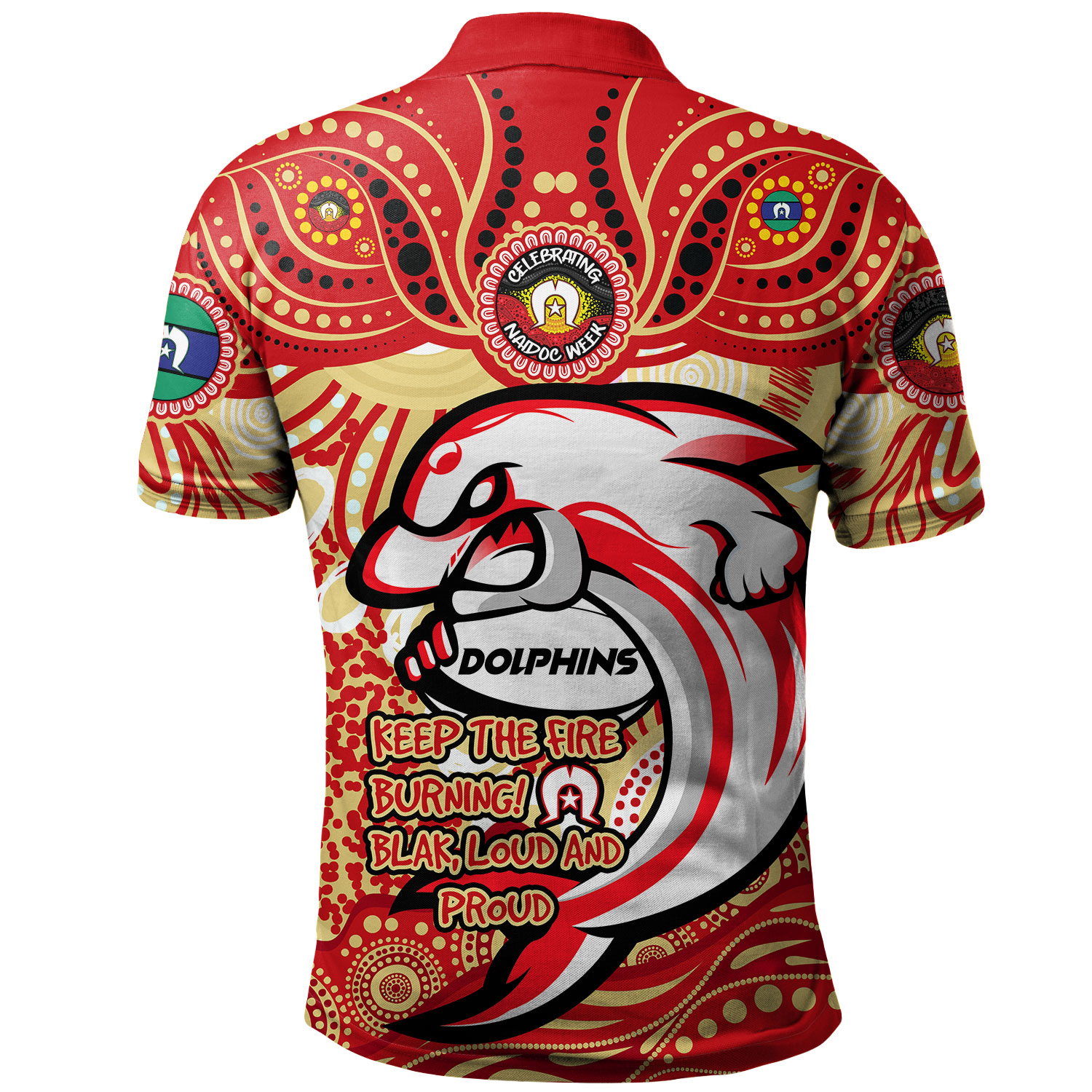 Redcliffe Dolphins Polo Shirt Celebrating Naidoc Week 2024 Aboriginal ...