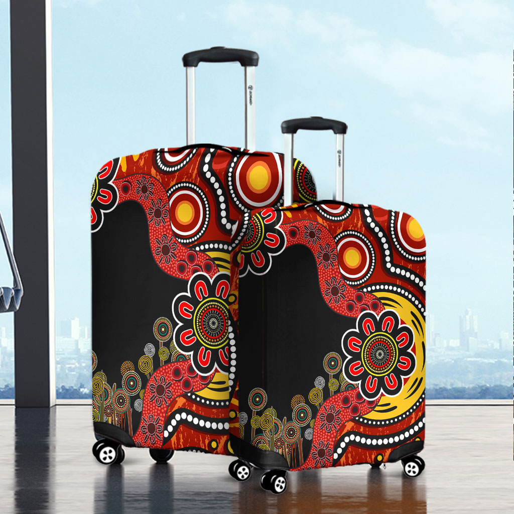 (Custom) Aboriginal Luggage Covers - Indigenous Circle Dot Painting Hand Art main image 0
