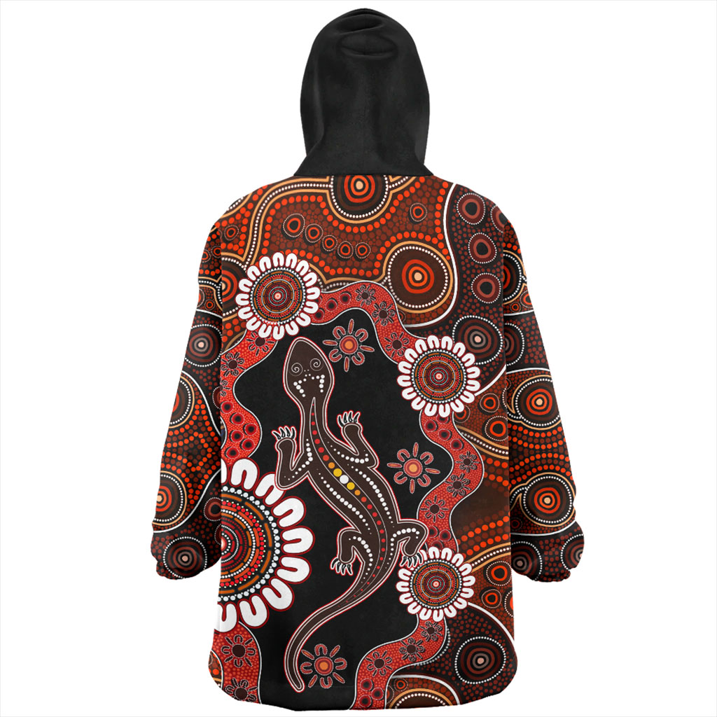 Aboriginal Lizard Hoodie - Indigenous Dot Painting Art main image 1