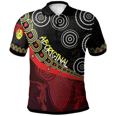 Australia Polo Shirt - Aboriginal Flags & Dot Acrylic Paint Style Naidoc