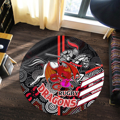 Saints Rugby Pattern St. George Illawarra Dragons Round Rug - Saints Proud! Inspired! True ...