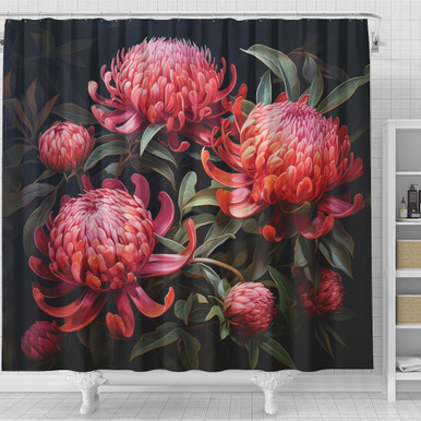 Australia Waratah Shower Curtain - Red Waratah Flowers Fine Art Ver3 ...