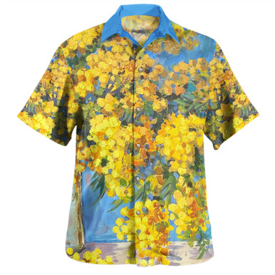 Women's AU Badge Golden Wattle Art Printed T-shirt