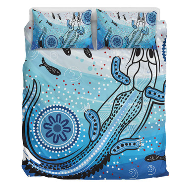(Custom)  Bedding Set - Aboriginal Crocodile And Kangaroo