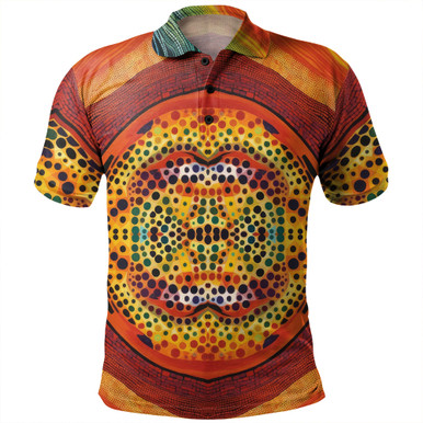 Australia Aboriginal Polo Shirt - Australian Indigenous Aboriginal Art
